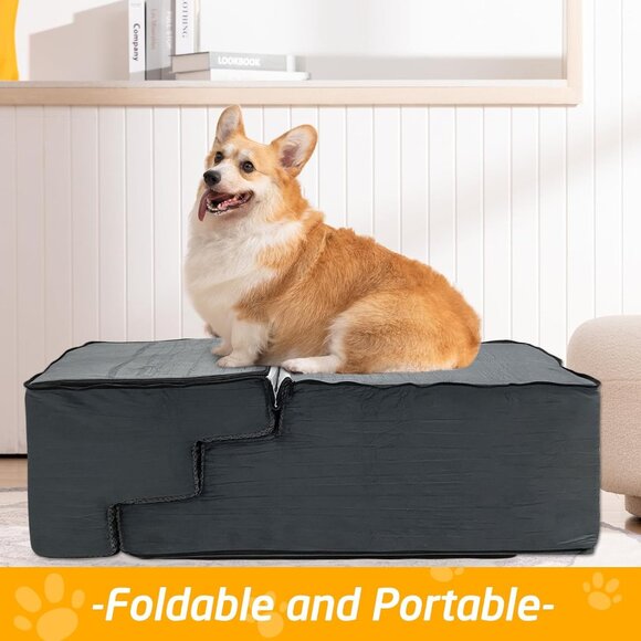 28" H Dog Stairs for Small and Medium Dogs 6-Step Ramps for High Beds - Picture 7 of 7